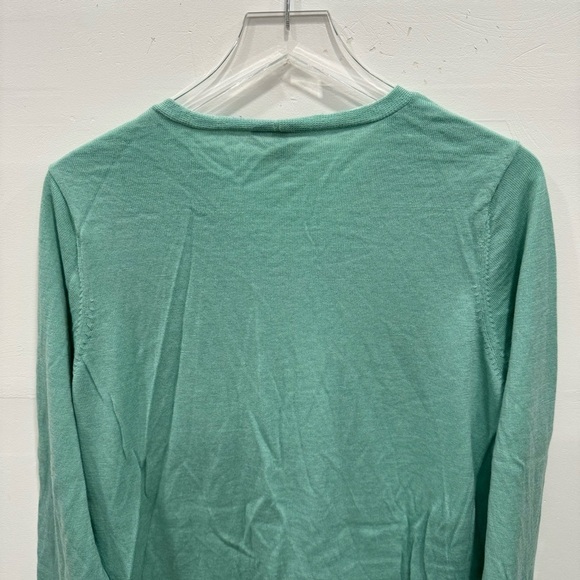 Eileen Fisher Italian Yarn Fine Knit Long Sleeve Tunic Sweater Large Green - Picture 7 of 7